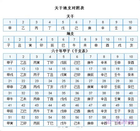 1996天干地支|天干地支对照表